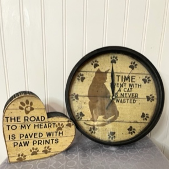 Other - New Cat Clock and Heart Paw Plaque GOTTA LOVE THESE CUTIES!!!!